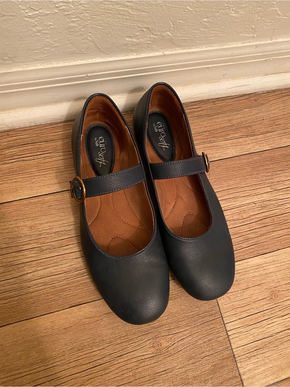 Eurosoft Navy Mary Jane with faux Buckle Strap
